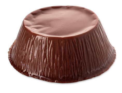 Bunet pudding,traditional italian Piedmont dessert isolated