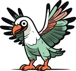 Illustration of a cartoon vulture on a white background   vector