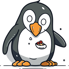 Fototapeta premium Cute cartoon penguin. Vector illustration of funny penguin.