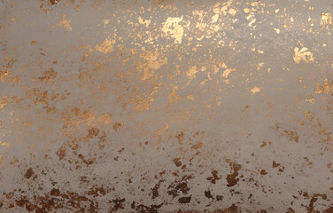 Paper texture painting glow glitter blot wall. Abstract gold, nacre and beige stain copy space...