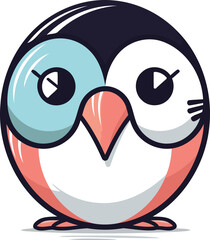 Obraz premium Cute cartoon penguin isolated on white background. Vector illustration.