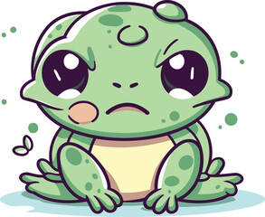 Frog cartoon character. Cute little frog. Vector illustration.