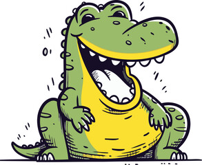 Fototapeta premium Funny crocodile. Vector illustration of a cartoon crocodile.