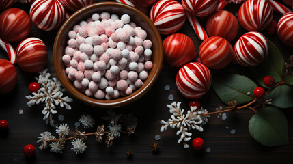 christmas background with candies