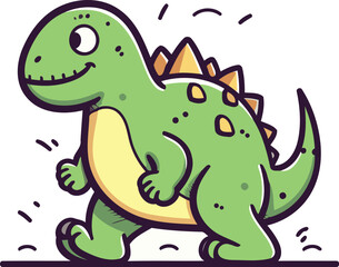 Cute Cartoon Dinosaur Vector Illustration. Cute Dinosaur Vector Illustration
