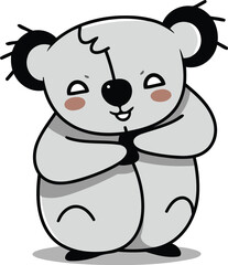 Naklejka premium Cute Koala Cartoon Mascot Character Vector Illustration.