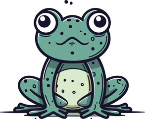 Frog. Vector illustration. Isolated on a white background.