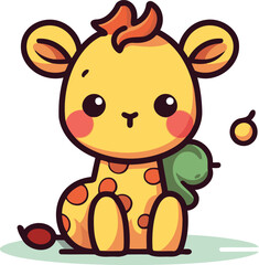Obraz premium Cute Giraffe Cartoon Mascot Character Vector Illustration.