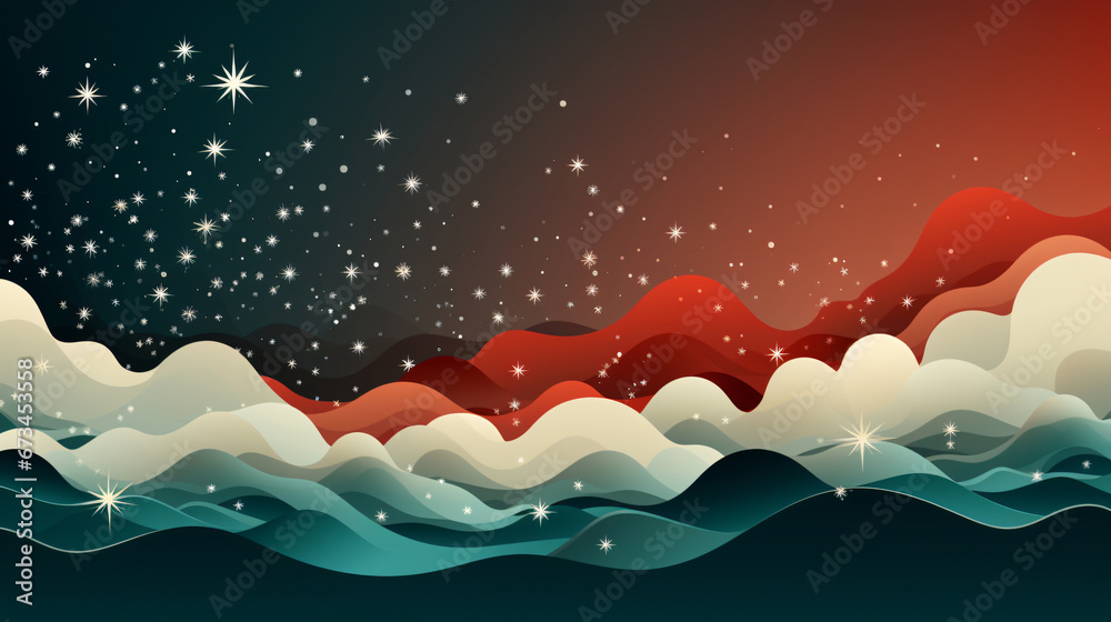 Canvas Prints background with waves and stars