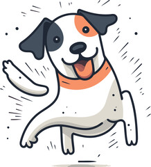 Jack Russell Terrier. Vector illustration of a funny cartoon dog.