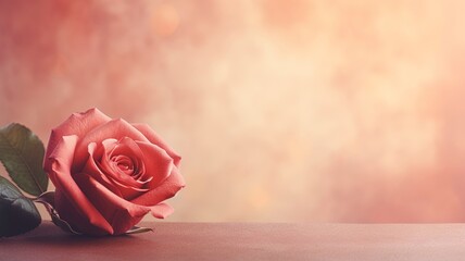 Rose Love on abstract background and copy space, Generative ai