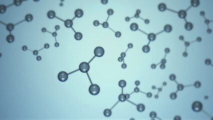 Science or medical background with molecules, abstract structure of molecule or atom model, molecule 3d render background 