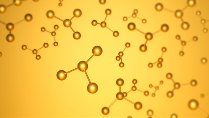 Science or medical background with molecules, abstract structure of molecule or atom model, molecule 3d render background 