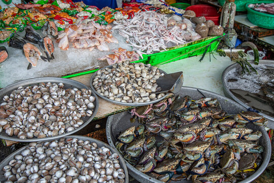 Fish For Sale in a Public Market in Cambodia