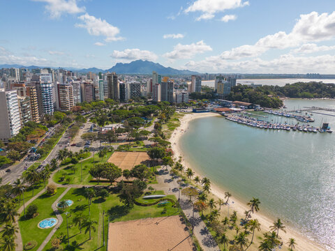 Aerial view of Praia do Canto in Vit&oacute;ria, Espirito Santo, Brazil
