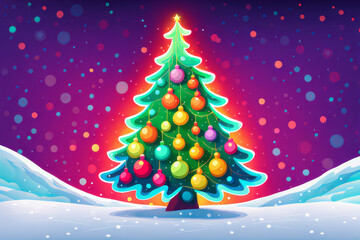 bunter Weihnachtsbaum, generated image