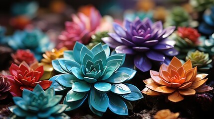 Succulent garden in a planter UHD wallpaper