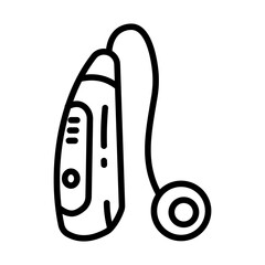 Hearing aid gadget line icon vector. Hearing aid gadget sign. isolated contour symbol illustration