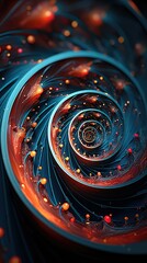 Swirling fibonacci spiral pattern UHD wallpaper