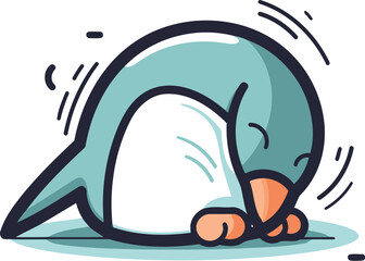 Cute penguin doodle icon. Cartoon illustration of cute penguin doodle icon for web