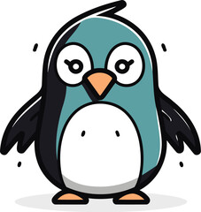 Fototapeta premium Cute penguin cartoon design. vector illustration eps 10.