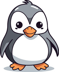 Obraz premium Penguin character cartoon vector illustration. Cute penguin mascot.
