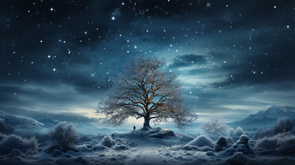 fantasy landscape with snow