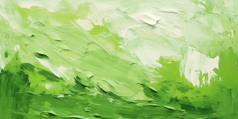 Abstract illustration of a canvase with thick green brush strokes. 