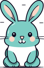 Cute cartoon rabbit. Vector illustration of a cute little bunny.