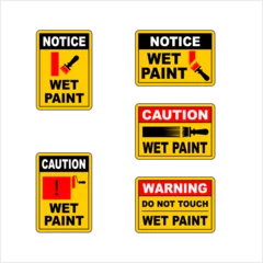 Foto op Aluminium Wet Paint Safety Sign, Caution Wet Paint Sign © Ajay Shrivastava