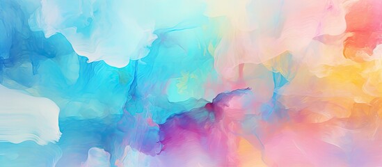 A chaotic blend of varying sizes and shapes of multi colored spots and brushstrokes form a watercolor illustration with a psychedelic fractal background