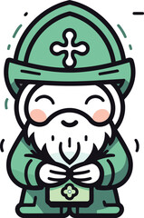 Fototapeta premium Cartoon Leprechaun Vector Illustration. Cute Leprechaun Character