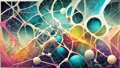 Futuristic molecular structure backdrop with chaotic patterns