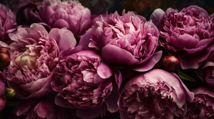 Obraz premium Beautiful pink peonies as background, closeup view. Decor concept. Wallpaper concept. Art concept. 3d concept. Flower concept. Florist concept.