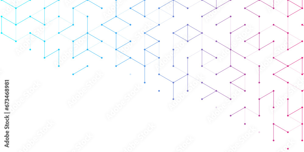 Poster modern technology illustration with square grid. technology banner template cubes texture. digital g