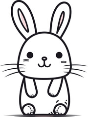 Fototapeta premium Cute cartoon bunny. Vector illustration. Cute rabbit. Easter bunny