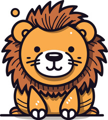Cute little lion. Vector illustration of a cute cartoon lion.