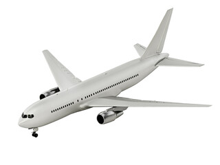 Generic airplane isolated on white background. 3D illustration
