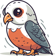 Obraz premium Illustration of a cute bird in cartoon style. Vector illustration.
