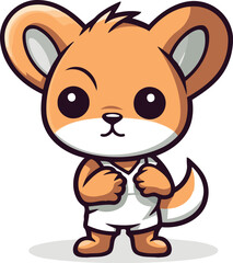 Cute Cartoon Hamster Animal Character Vector Illustration on White Background