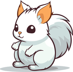 Obraz premium Cute squirrel on white background. Vector illustration. Cartoon style.