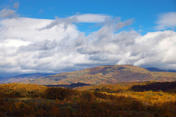 Autumn colours in Apuseni mountains, Occidental Carpathians of Romania, Europe. Warm autumn colours on a sunny day	
