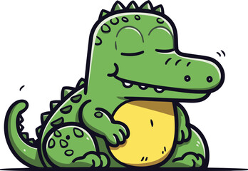 Obraz premium Crocodile vector illustration. Cute cartoon crocodile.