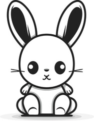 Obraz premium Cute cartoon bunny. Vector illustration isolated on a white background.