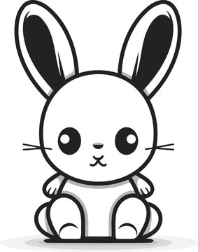 Cute cartoon bunny. Vector illustration isolated on a white background.