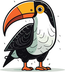 Cartoon toucan. Vector illustration isolated on a white background.