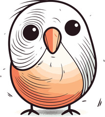 Fototapeta premium Illustration of cute cartoon bird on white background. Vector illustration.