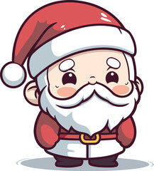 Obraz na płótnie Canvas Santa Claus Cartoon Character. Merry Christmas and Happy New Year Vector Illustration