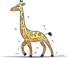Fototapeta na wymiar Giraffe. Vector illustration on white background. Flat style.