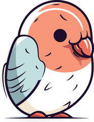 Obraz premium Cute cartoon bird. Vector illustration isolated on a white background.